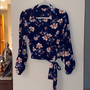cross tie floral shirt